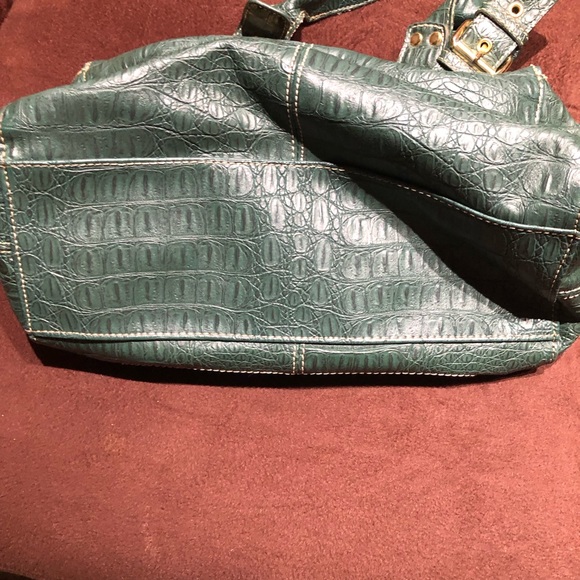 Butterfly Women's Hunter Green/Gold Double -Strap Shoulder Bag/Tote - Picture 7 of 13